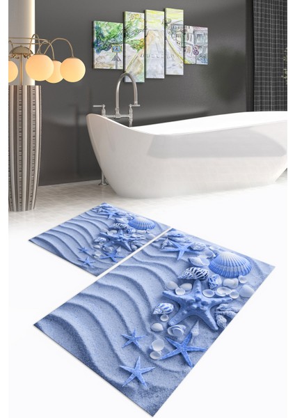 3D Dijital Baskılı Kaymaz Taban Yıkanabilir Ikili Banyo Takımı Klozet Takımı, N-Klozet-48-Mavi, modelleri