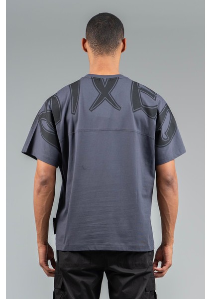 Oversize Erkek Bisiklet Yaka Antrasit- T-shirt fiyatları