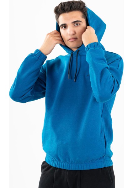 Comfort Erkek Kapşonlu Düşük Kol Gece Mavisi Sweatshirt 22678 fiyatları