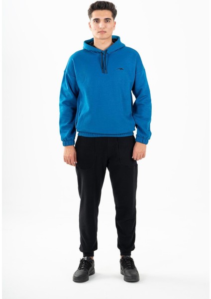Comfort Erkek Kapşonlu Düşük Kol Gece Mavisi Sweatshirt 22678 indirimleri