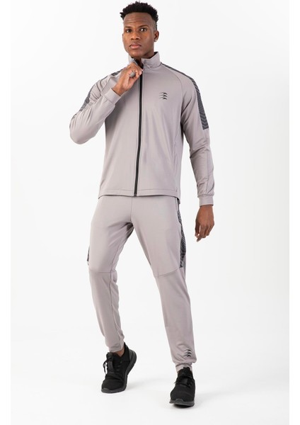 Regular Erkek Dik Yaka Reglan Kol Gri Eşofman Üstü 21587 fırsatları