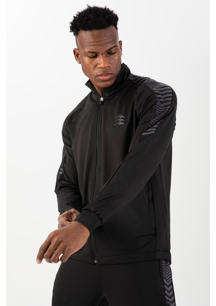 Regular Erkek Dik Yaka Reglan Kol Siyah Eşofman Üstü 21587 fiyatları