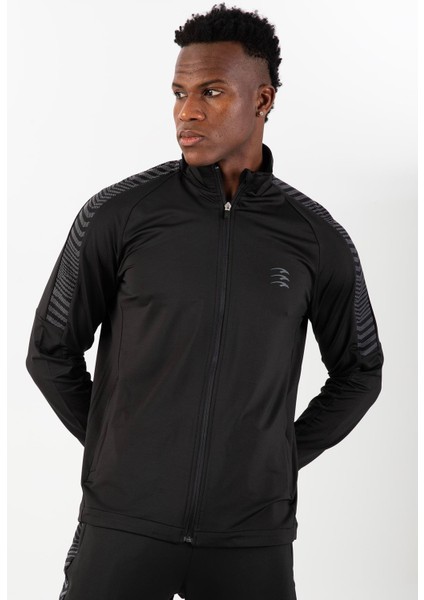 Regular Erkek Dik Yaka Reglan Kol Siyah Eşofman Üstü 21587 modelleri