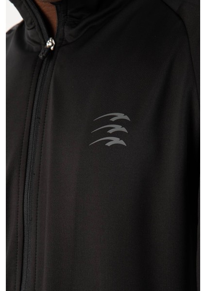 Regular Erkek Dik Yaka Reglan Kol Siyah Eşofman Üstü 21587 indirimleri