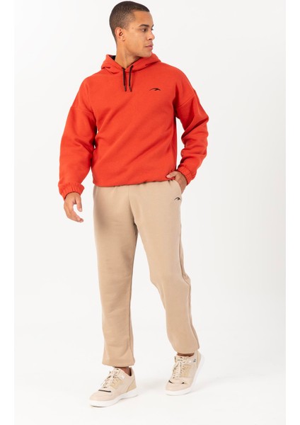 Oversize Erkek Lastik Paça Açık Vizon Eşofman Altı 22398