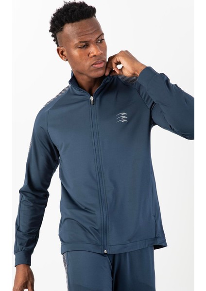 Regular Erkek Dik Yaka Reglan Kol Navymelanj Eşofman Üstü 21587 fiyatları