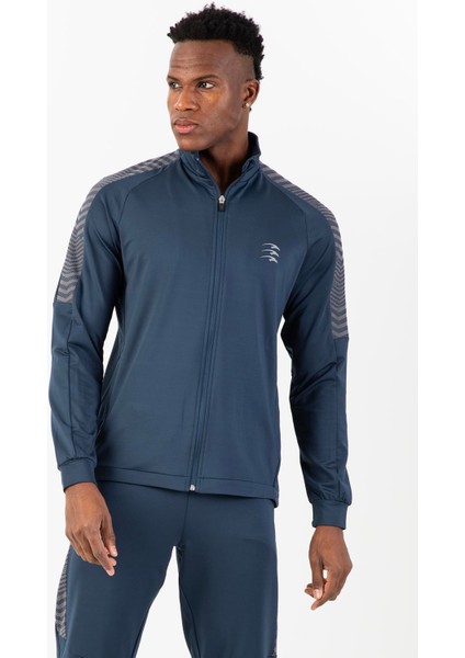 Regular Erkek Dik Yaka Reglan Kol Navymelanj Eşofman Üstü 21587 modelleri