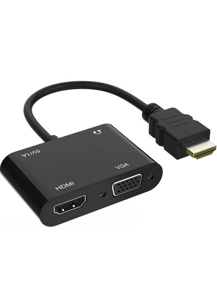 4in1 HDMI To VGA Adaptör Type C Aux Çevirivi Adaptör - FC504
