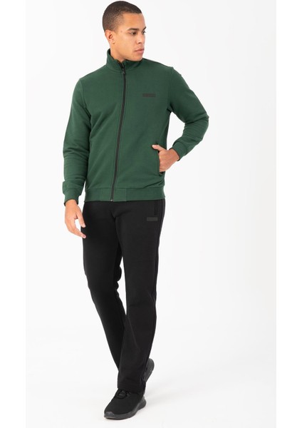 Comfort Erkek Dik Yaka Düz Paça Reglan Kol Yeşil Eşofman Takımı 21848