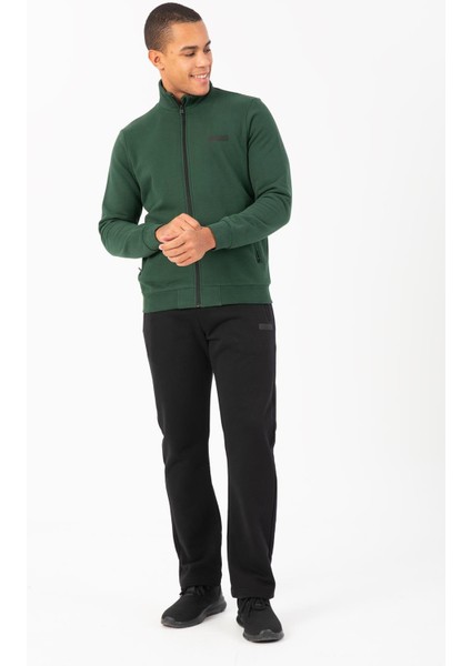 Comfort Erkek Dik Yaka Düz Paça Reglan Kol Yeşil Eşofman Takımı 21848