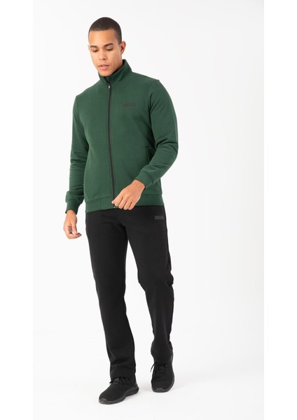 Comfort Erkek Dik Yaka Düz Paça Reglan Kol Yeşil Eşofman Takımı 21848