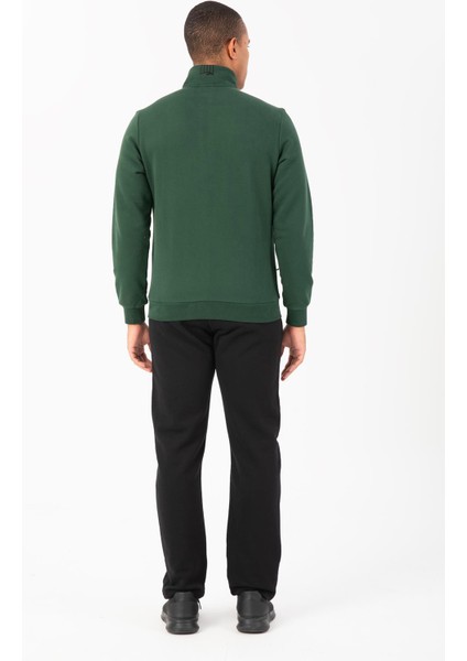 Comfort Erkek Dik Yaka Düz Paça Reglan Kol Yeşil Eşofman Takımı 21848