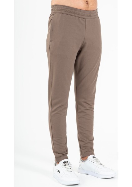 Sportswear Regular Erkek Dar Paça Basic Kakao Eşofman Altı 22449