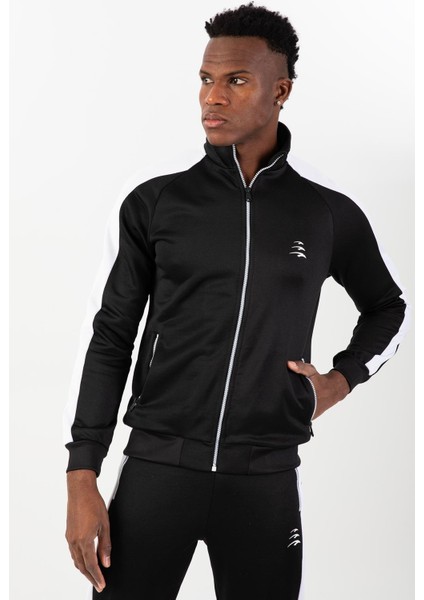 Regular Erkek Dik Yaka Reglan Kol Siyah Eşofman Üstü 21748 fiyatları