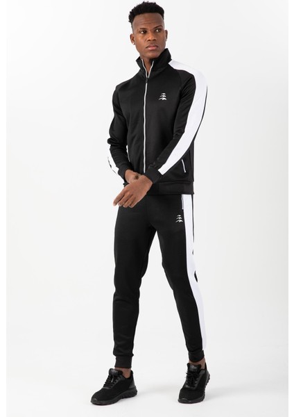 Regular Erkek Dik Yaka Reglan Kol Siyah Eşofman Üstü 21748 indirimleri