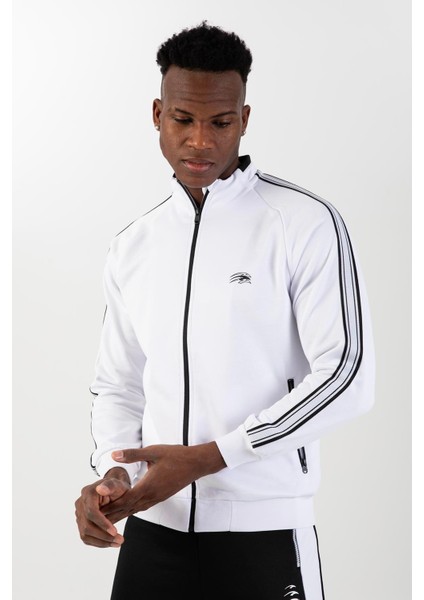 Regular Erkek Dik Yaka Reglan Kol Beyaz Eşofman Üstü 21758 fiyatları