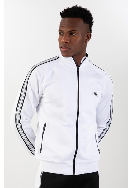 Regular Erkek Dik Yaka Reglan Kol Beyaz Eşofman Üstü 21758 fırsatları