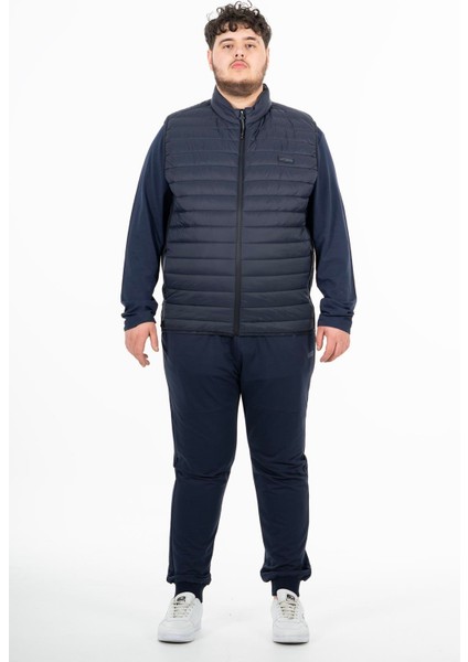 Büyük Beden Erkek Dik Yaka Lacivert Yelek fırsatları