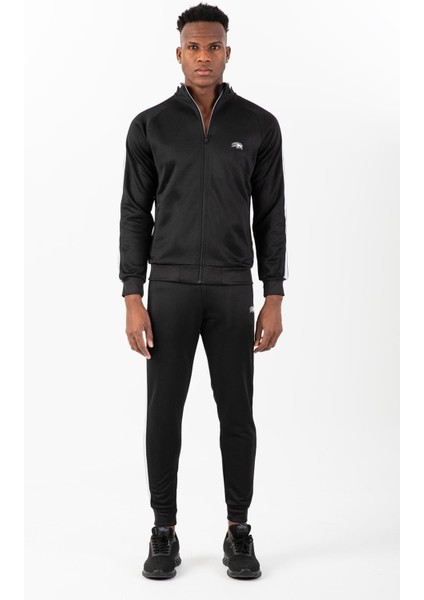 Regular Erkek Dik Yaka Reglan Kol Siyah Eşofman Üstü 21758 indirimleri