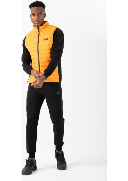 Sportswear Regular Erkek Dik Yaka  Kolsuz Basic Safran Yelek 21517