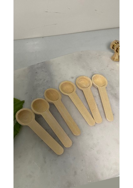 Ahşap Mini Ölçü Baharat Kaşığı 6 Lı
