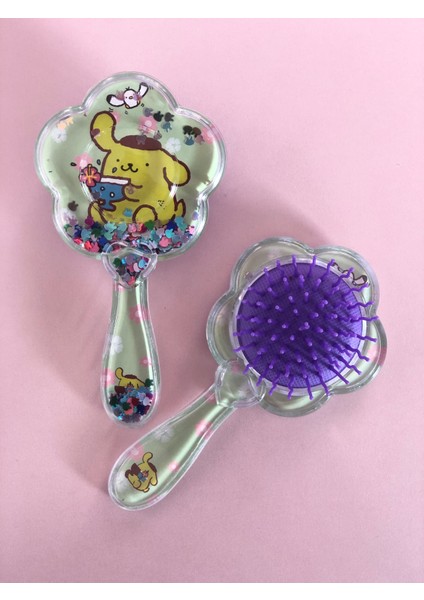 Pompompurin Sevimli Köpek Kawai Köstebek Sakura Sanrio Silikon Desen Pullu Yıldız Saç Açma Fırça Tarak