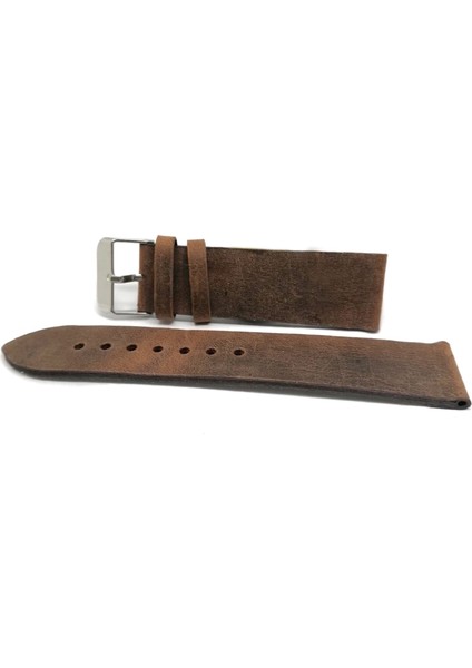 Fosil Uyumlu Hakiki Grizi Deri Saat Kordonu 22 mm Koyu Kahve fiyatları