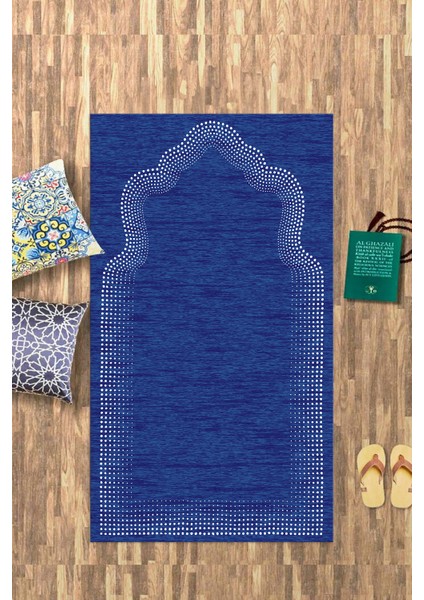 Dijital Baskılı Kaymaz Yıkanabilir (70X130) Hediyelik Namazlık Seccade, N-Seccade-13-Mavi, fırsatları