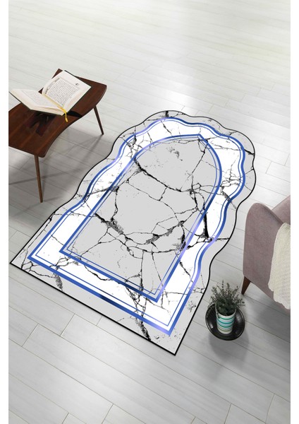 Dijital Baskılı Kaymaz Yıkanabilir (70X130) Hediyelik Namazlık Seccade, N-Seccade-28-Mavi, modelleri