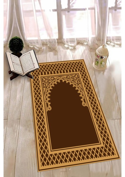 Dijital Baskılı Kaymaz Yıkanabilir (70X130) Hediyelik Namazlık Seccade, N-Seccade-07-Kahve, modelleri