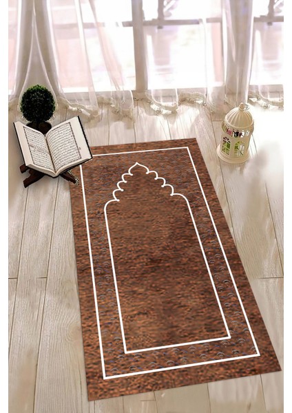 Dijital Baskılı Kaymaz Yıkanabilir (70X130) Hediyelik Namazlık Seccade, N-Seccade-11-Kahve, modelleri