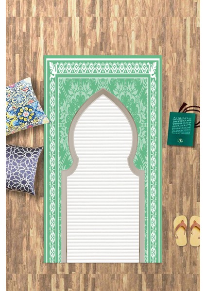 Dijital Baskılı Kaymaz Yıkanabilir (70X130) Hediyelik Namazlık Seccade, N-Seccade-27-Yeşil, fiyatları