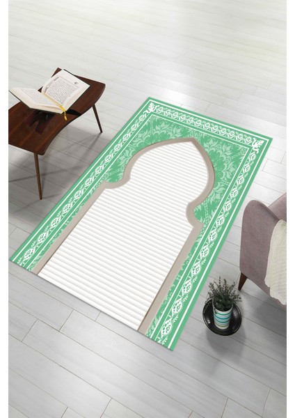 Dijital Baskılı Kaymaz Yıkanabilir (70X130) Hediyelik Namazlık Seccade, N-Seccade-27-Yeşil, modelleri