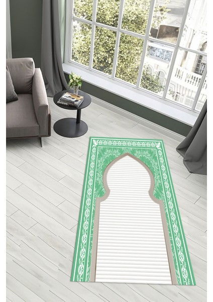 Dijital Baskılı Kaymaz Yıkanabilir (70X130) Hediyelik Namazlık Seccade, N-Seccade-27-Yeşil, fırsatları