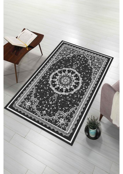 Dijital Baskılı Kaymaz Yıkanabilir (70X130) Hediyelik Namazlık Seccade, N-Seccade-40-Gri,