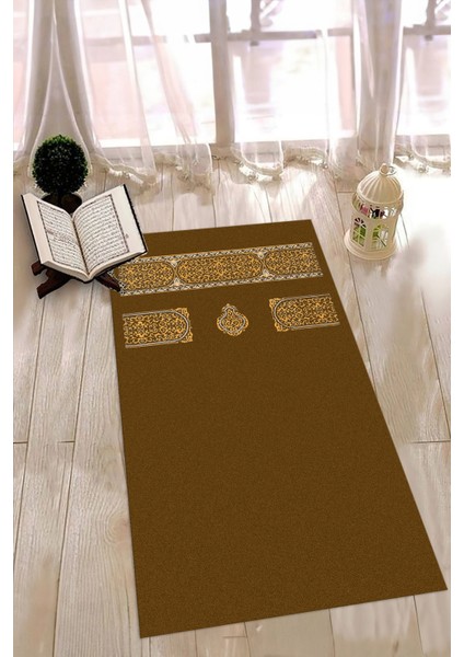 Dijital Baskılı Kaymaz Yıkanabilir (70X130) Hediyelik Namazlık Seccade, N-Seccade-46-Kahve, indirimleri