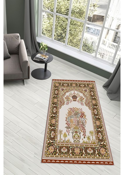 Dijital Baskılı Kaymaz Yıkanabilir (70X130) Hediyelik Namazlık Seccade, N-Seccade-29-Kırmızı, fırsatları