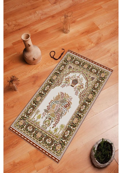 Dijital Baskılı Kaymaz Yıkanabilir (70X130) Hediyelik Namazlık Seccade, N-Seccade-29-Kırmızı, indirimleri