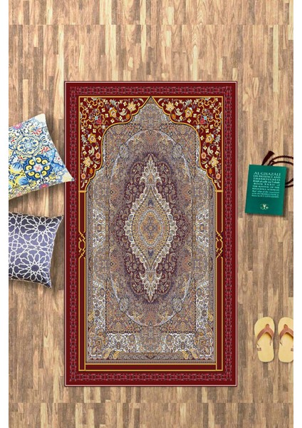Dijital Baskılı Kaymaz Yıkanabilir (70X130) Hediyelik Namazlık Seccade, N-Seccade-32-Kırmızı, fiyatları