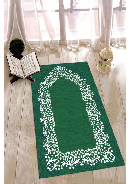 Dijital Baskılı Kaymaz Yıkanabilir (70X130) Hediyelik Namazlık Seccade, N-Seccade-12-Yeşil, modelleri