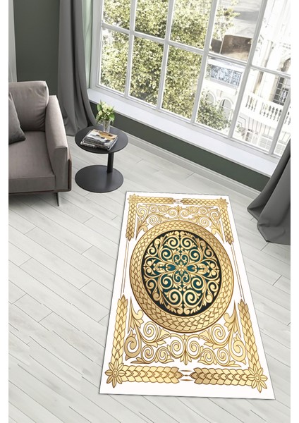 Dijital Baskılı Kaymaz Yıkanabilir (70X130) Hediyelik Namazlık Seccade, N-Seccade-37-Gold, modelleri