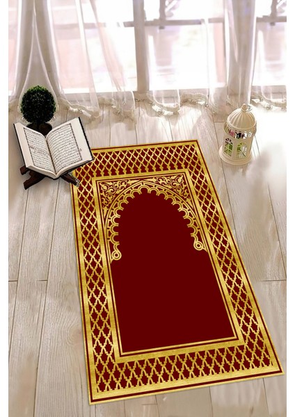 Dijital Baskılı Kaymaz Yıkanabilir (70X130) Hediyelik Namazlık Seccade, N-Seccade-01-Gold, fırsatları