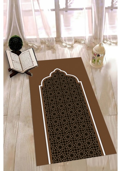 Dijital Baskılı Kaymaz Yıkanabilir (70X130) Hediyelik Namazlık Seccade, N-Seccade-08-Kahve, modelleri
