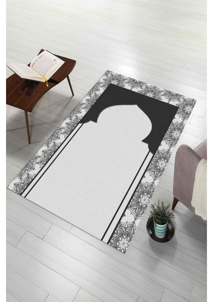 Dijital Baskılı Kaymaz Yıkanabilir (70X130) Hediyelik Namazlık Seccade, N-Seccade-25-Gri, fırsatları