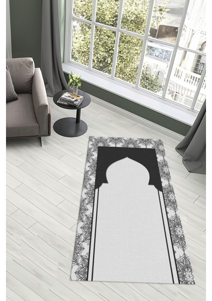 Dijital Baskılı Kaymaz Yıkanabilir (70X130) Hediyelik Namazlık Seccade, N-Seccade-25-Gri, indirimleri