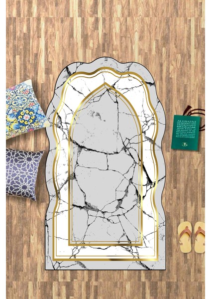 Dijital Baskılı Kaymaz Yıkanabilir (70X130) Hediyelik Namazlık Seccade, N-Seccade-28-Gold, fiyatları