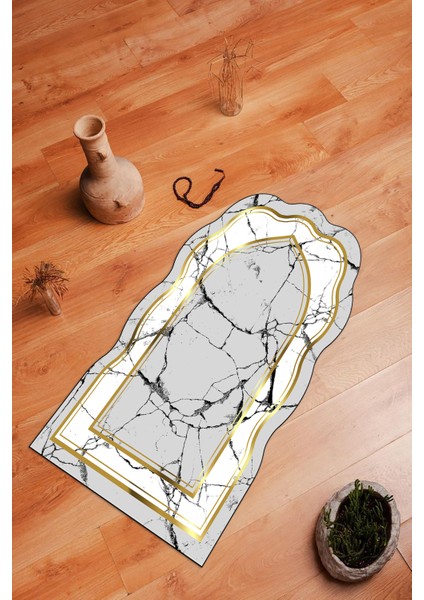 Dijital Baskılı Kaymaz Yıkanabilir (70X130) Hediyelik Namazlık Seccade, N-Seccade-28-Gold, indirimleri