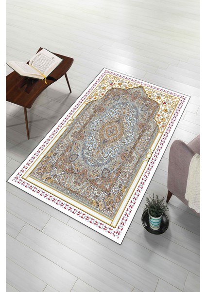 Dijital Baskılı Kaymaz Yıkanabilir (70X130) Hediyelik Namazlık Seccade, N-Seccade-32-Beyaz, modelleri