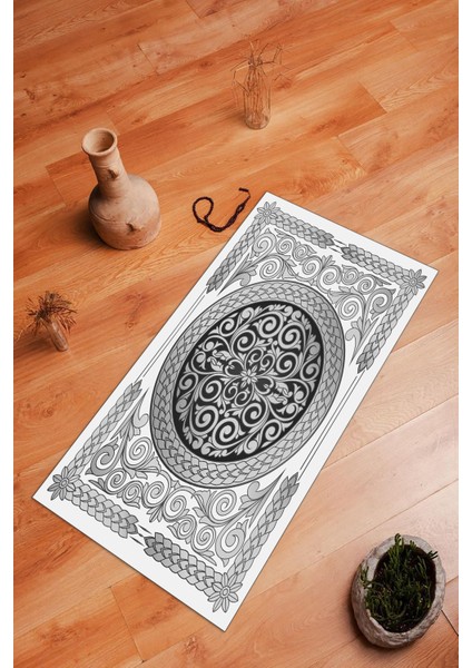 Dijital Baskılı Kaymaz Yıkanabilir (70X130) Hediyelik Namazlık Seccade, N-Seccade-37-Gri, fırsatları