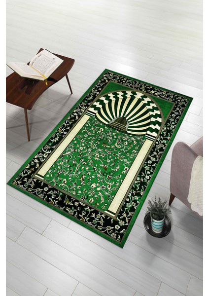 Dijital Baskılı Kaymaz Yıkanabilir (70X130) Hediyelik Namazlık Seccade, N-Seccade-34-Yeşil, fiyatları